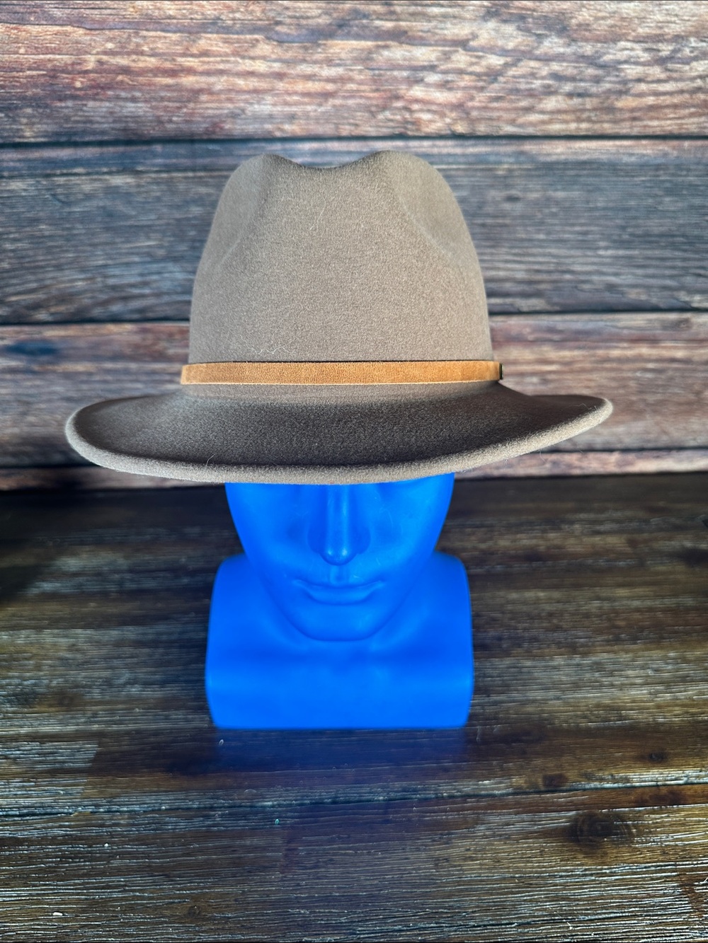 Eddie Bauer Brown Wool Felt Fedora with Tan Band